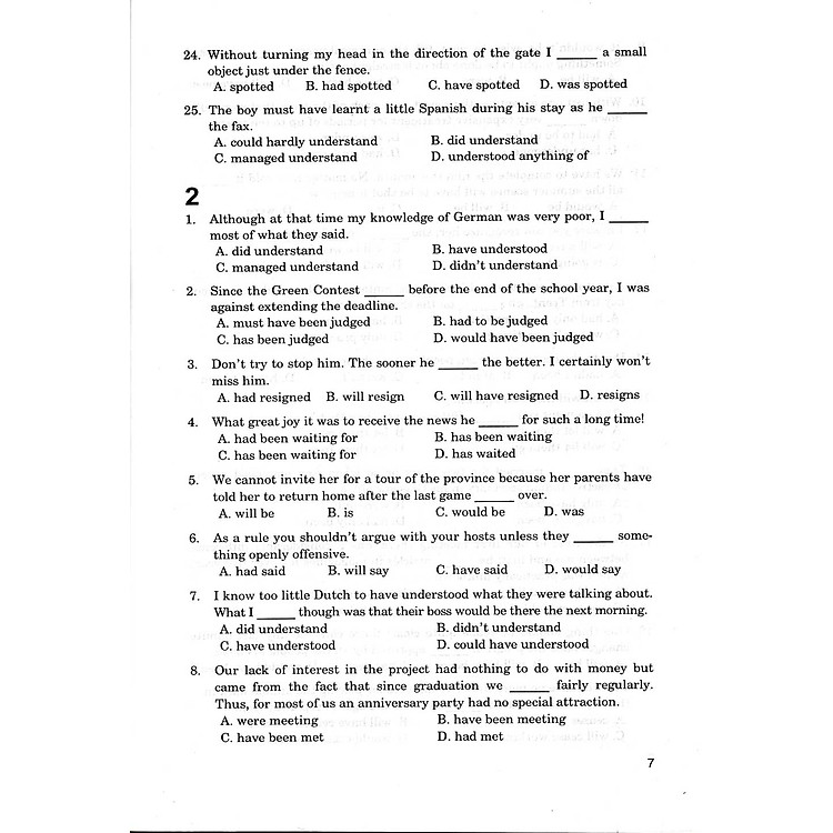 Câu Hỏi Trắc Nghiệm Chuyên Đề Ngữ Pháp Tiếng Anh (Vĩnh Bá) - Ảnh 2