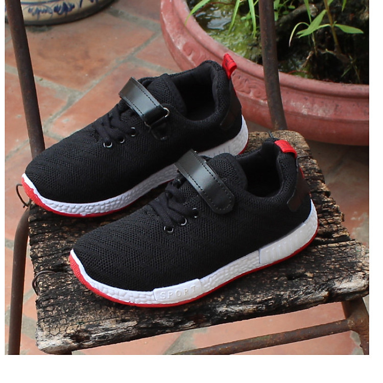 Giày thể thao siêu nhẹ cho bé (có video ảnh thật) - Size 26 đến 37 - Fashion - đen - V57