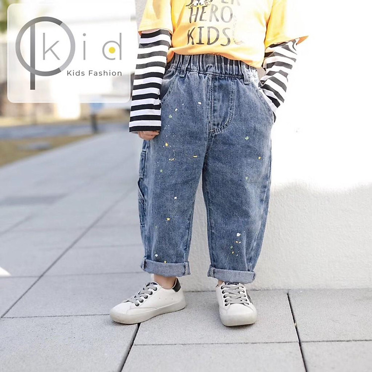 QUẦN JEAN VẨY SƠN - CPKID - LƯNG THUN FORM BAGGY CO GIÃN THOẢI MÁI CHO BÉ