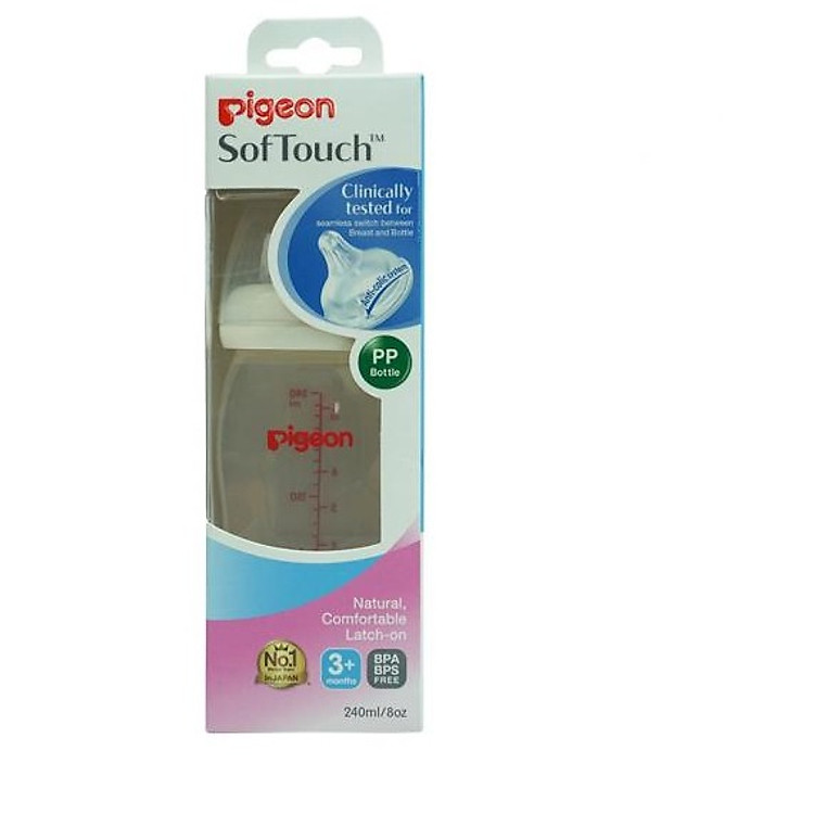 Bình sữa PP Plus Pigeon 240ml (cổ rộng)