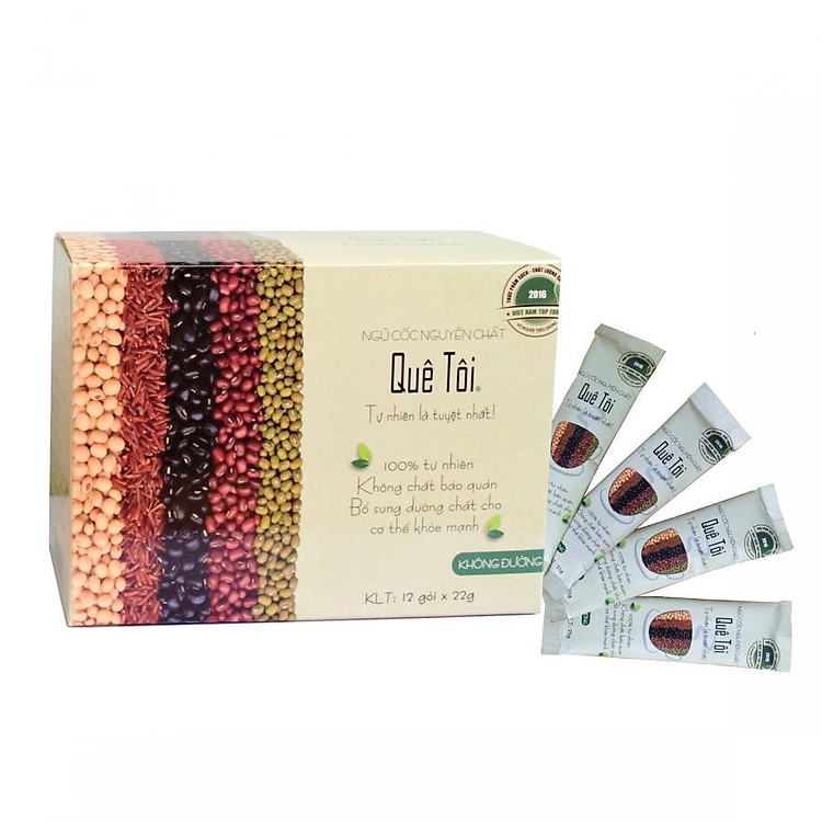 Ngũ Cốc Nguyên Chất Quê Tôi Hộp 12 gói x 22g (264g) - Không đường