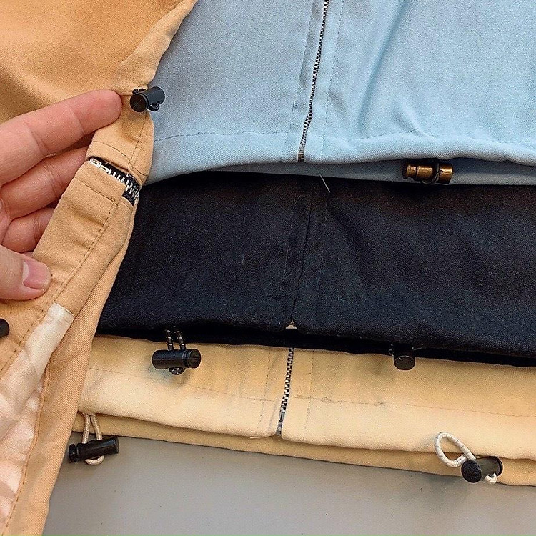 Áo Khoác Da Lộn 2 lớp Lót Dù UNEBONE Logo Thêu Kiểu Tay Phồng Dáng Rộng Có Nón Hot Trend