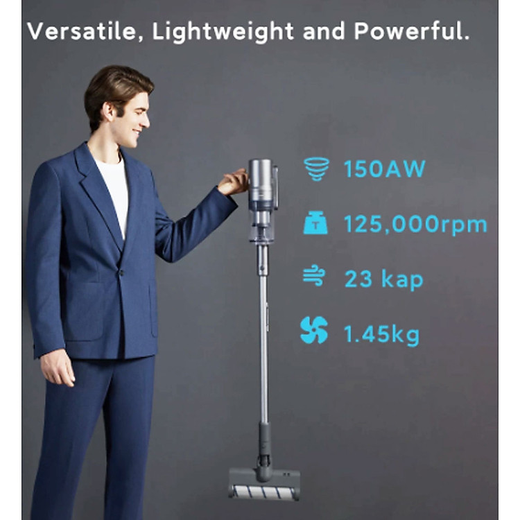 Máy hút bụi cầm tay không dây Xiaomi Dreame TROUVER POWER 12, Lực hút mạnh 23000Pa, Công suất 450W, Lọc 99.9% bụi, thân máy nhẹ 1.45kg - Hàng chính hãng
