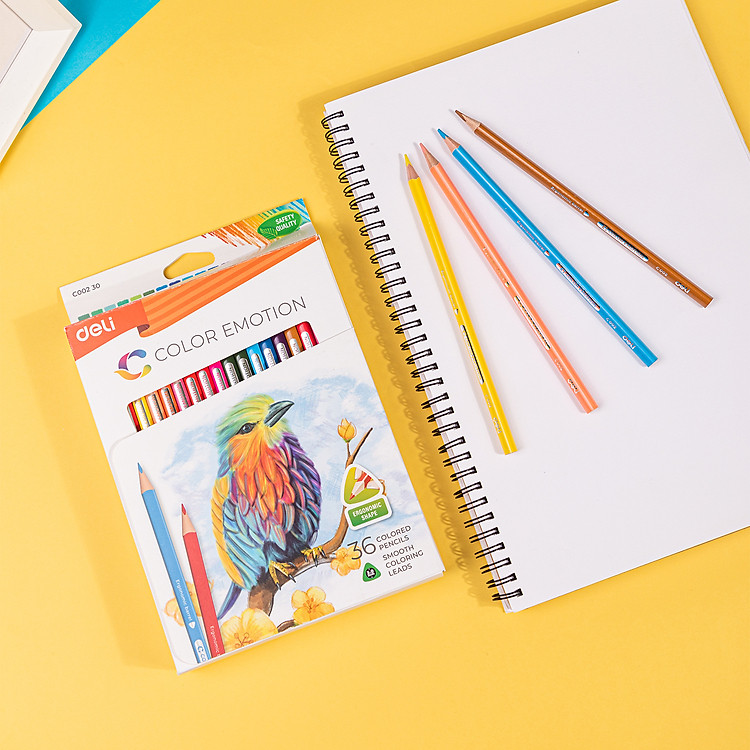 Hộp Bút Chì Gỗ 36 Màu Deli EC00230 - Ảnh 2