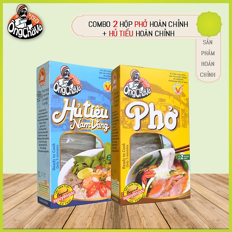 Combo 2 Bộ Nguyên Liệu Nấu Phở Bò Và Hủ Tiếu Nam Vang Hoàn Chỉnh Ông Chà Và 200g