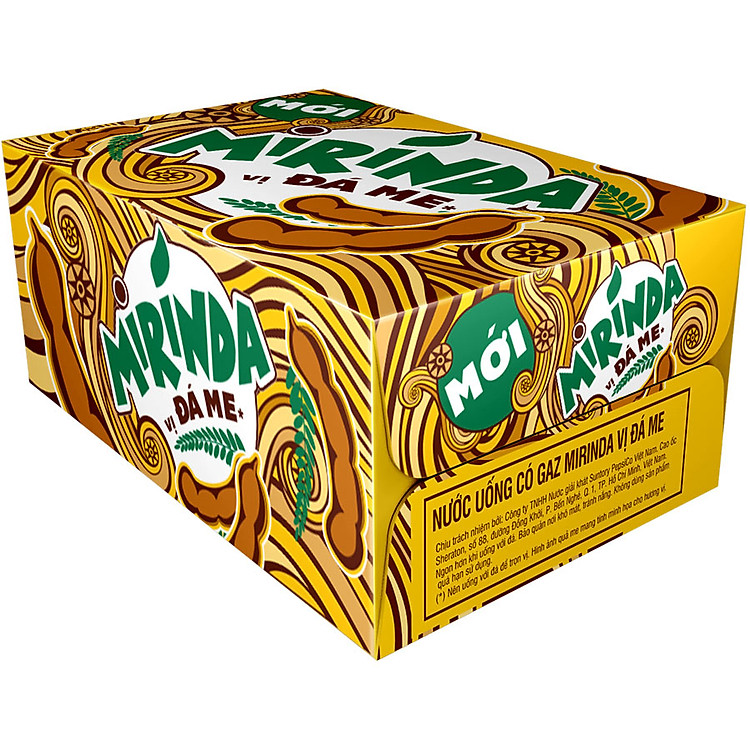 Thùng 24 Lon Nước Ngọt Có Gas Mirinda Đá Me (320ml/Lon)