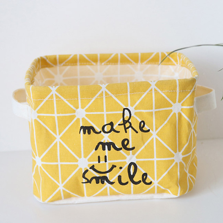 Giỏ đựng đồ vải hình vuông đa năng Smile