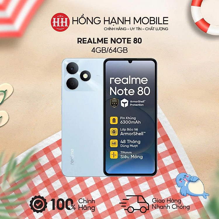 Điện Thoại Realme Note 80 4GB/64GB - Hàng Chính Hãng