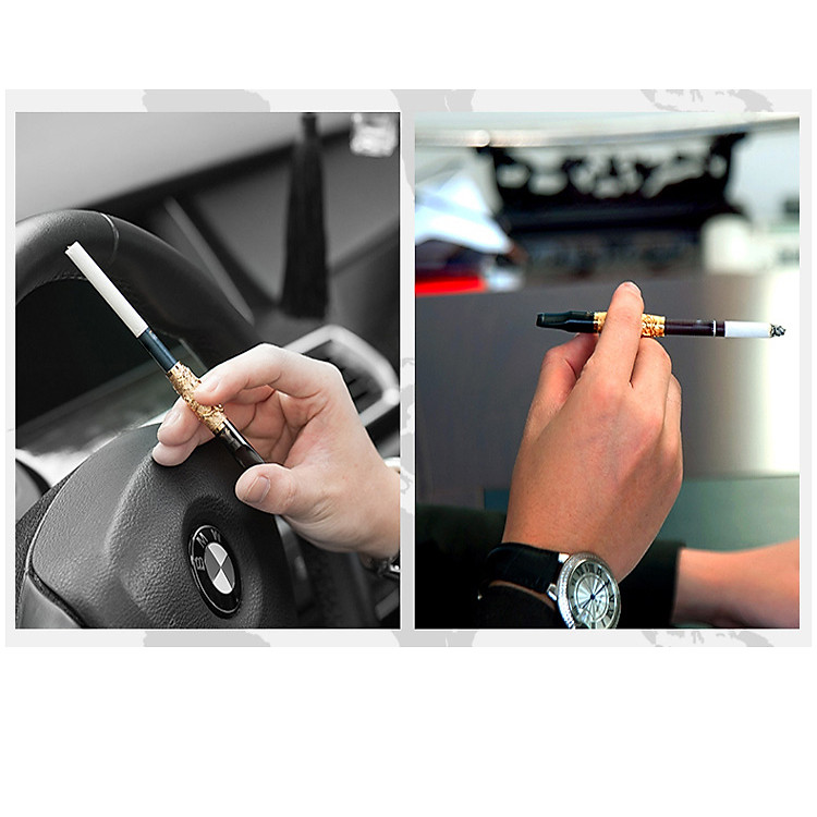 Tẩu Lọc Thuốc Chạm Rồng Nổi ZB-219 Mạ Vàng 24k - Ảnh 4