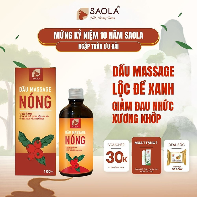 Dầu Nóng Massage Giảm Đau Nhức Mỏi Xương Khớp Và Toàn Thân, Giúp Ngủ Ngon, Vận Động Tốt 30ml, 100ml