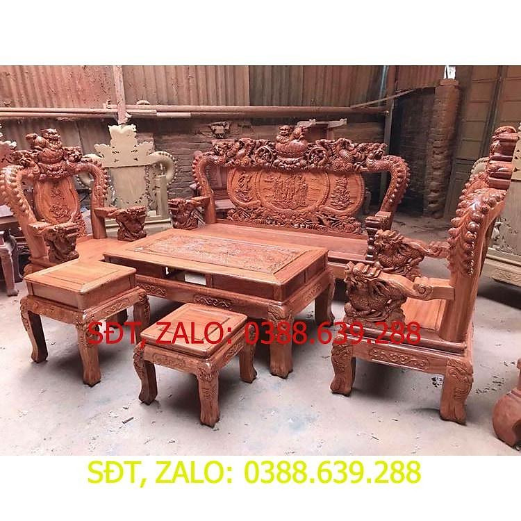 Bộ bàn ghế rồng phượng,rồng mai gỗ hương đá