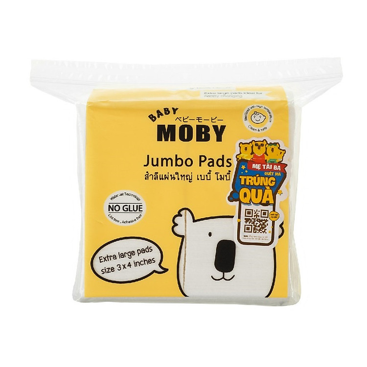 Gói bông miếng đa năng Baby Moby cỡ lớn (100 miếng/ gói)