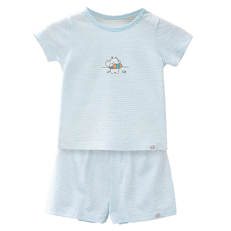 Bộ Cúc Vai Cho Bé Kẻ Xanh Biển CHAANG Baby & Nursery