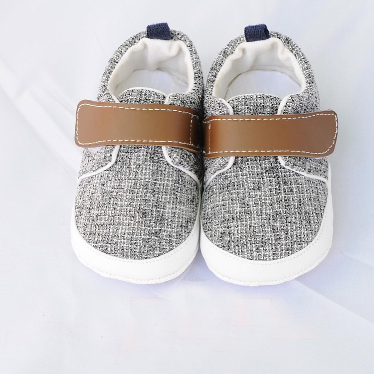 Giày Tập Đi Bé Trai Phong Cách Độc Đáo Và Cá Tính, Vải Cotton mềm mại chống hầm, bi và chống trươn trượt- giành cho bé 3 - 15 tháng - màu ghi