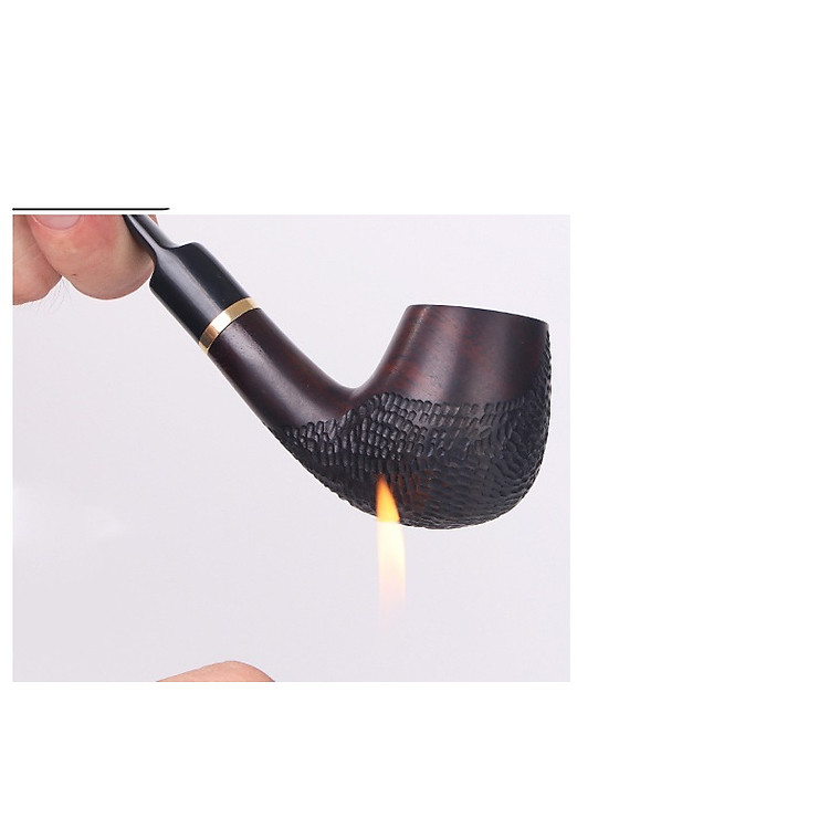 Tẩu thuốc gỗ Mun cao cấp (hoa văn ngẫu nhiên) - Ảnh 3