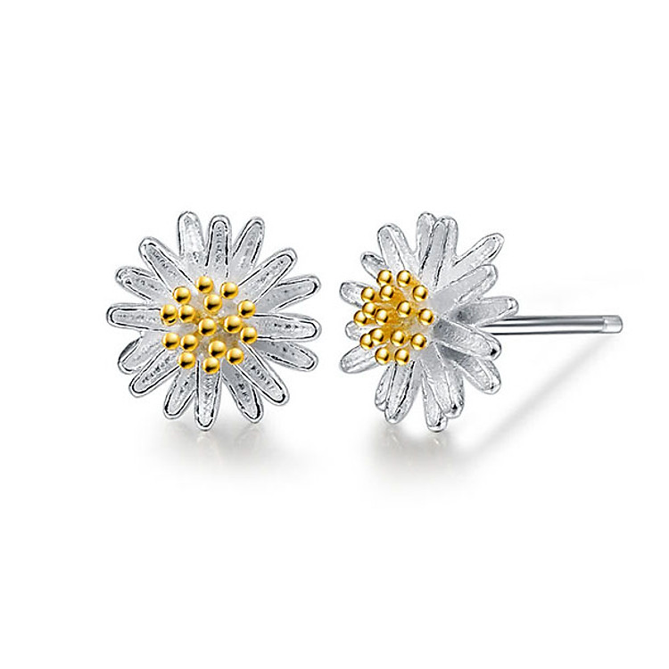 Hoa Tai Nữ Bạc Hiểu Minh HT1002 hoa cúc