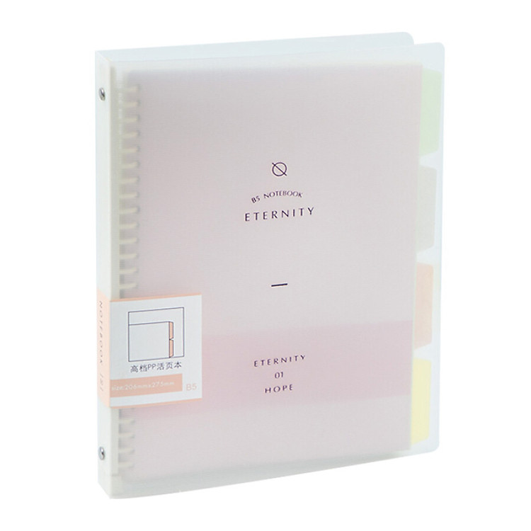 Wengu (wengu) PP classification loose-leaf book detachable office notebook junior high school student notebook 60 20-hole horizontal line can replace the inner core color pink B17-A5/B