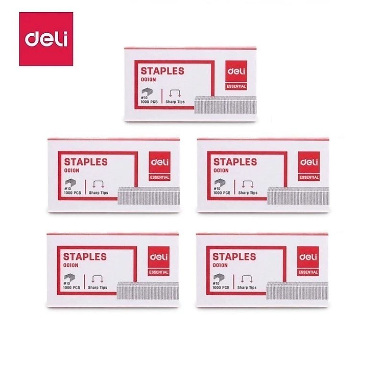 Dập ghim mini kèm hộp kim Deli 0452 / Bấm kim nhỏ số 10 tờ/lần Deli E0452