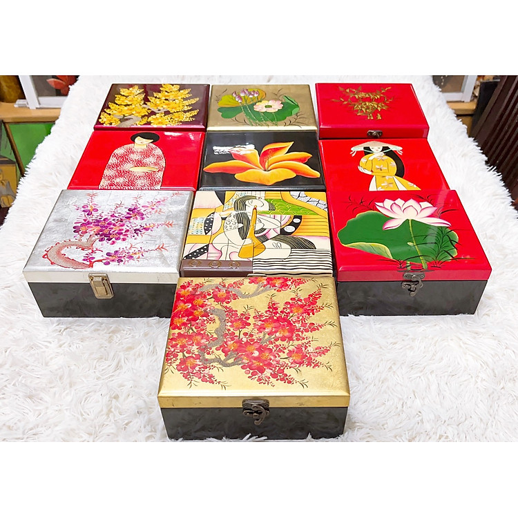 Hộp Trang Sức Sơn Mài Cao Cấp (20×20 cm)