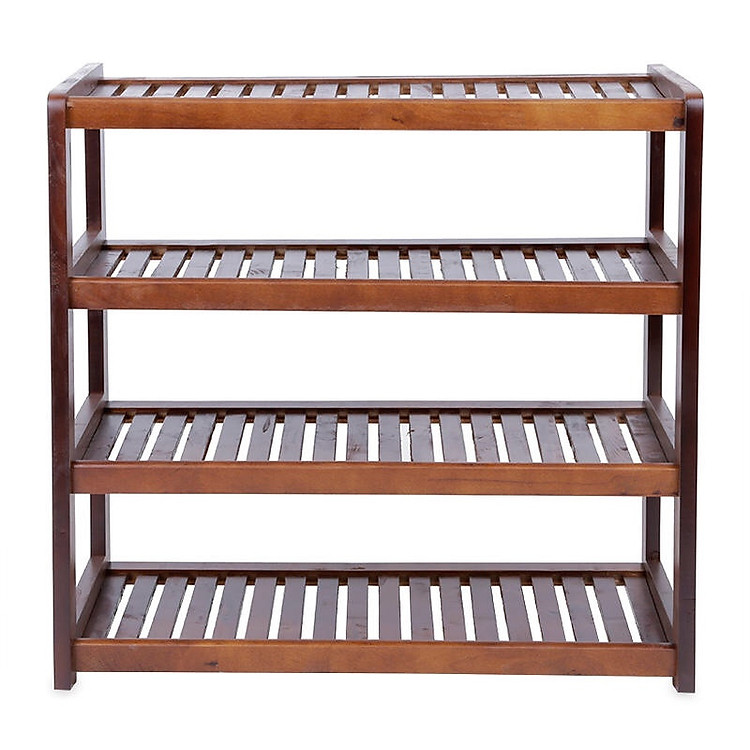 Kệ giày dép gỗ tự nhiên 4 tầng rộng 60cm (nâu)