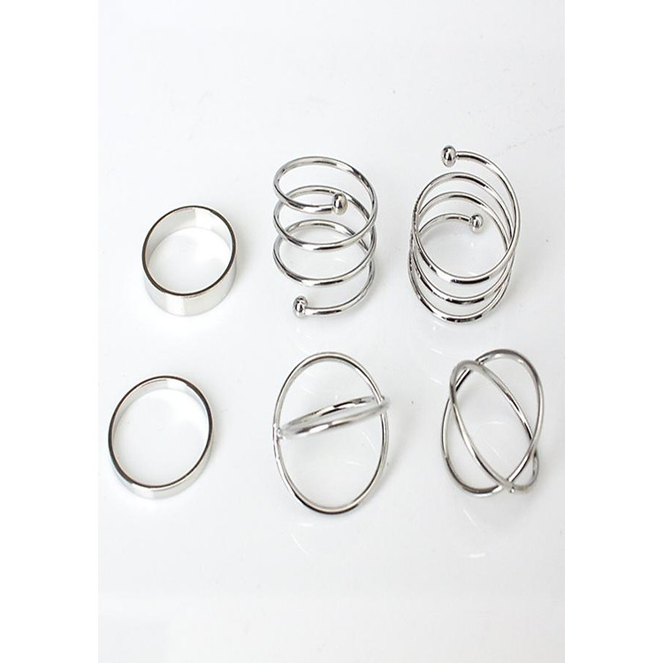 Nhẫn combo 6 chiếc cá tính phong cách t501