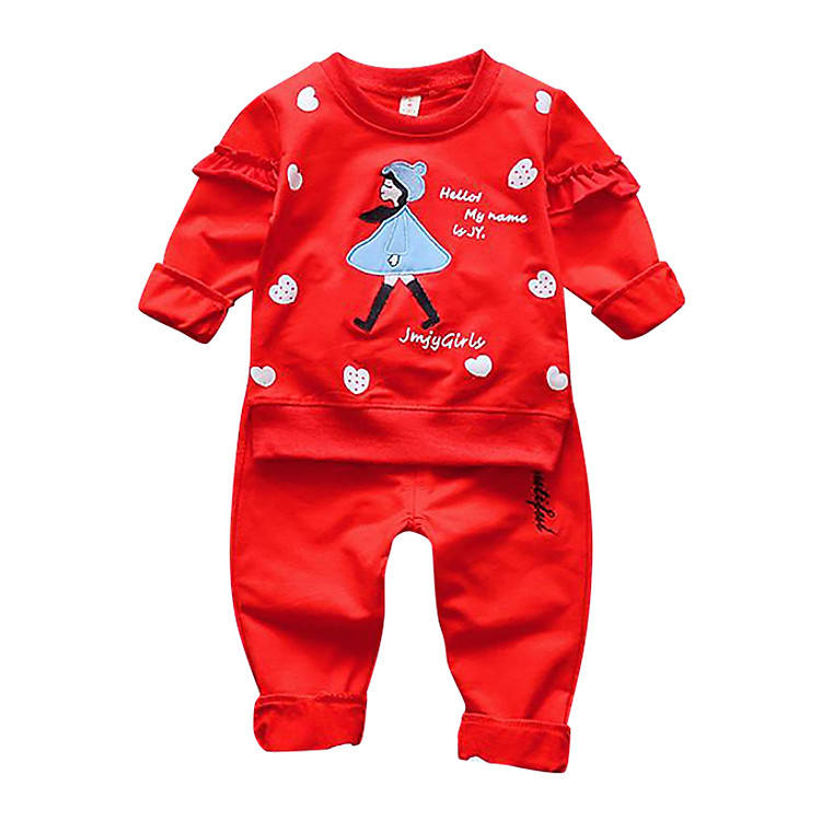 Bộ Quần Áo Mẫu Bé Gái Đỏ - Chất Da Cá