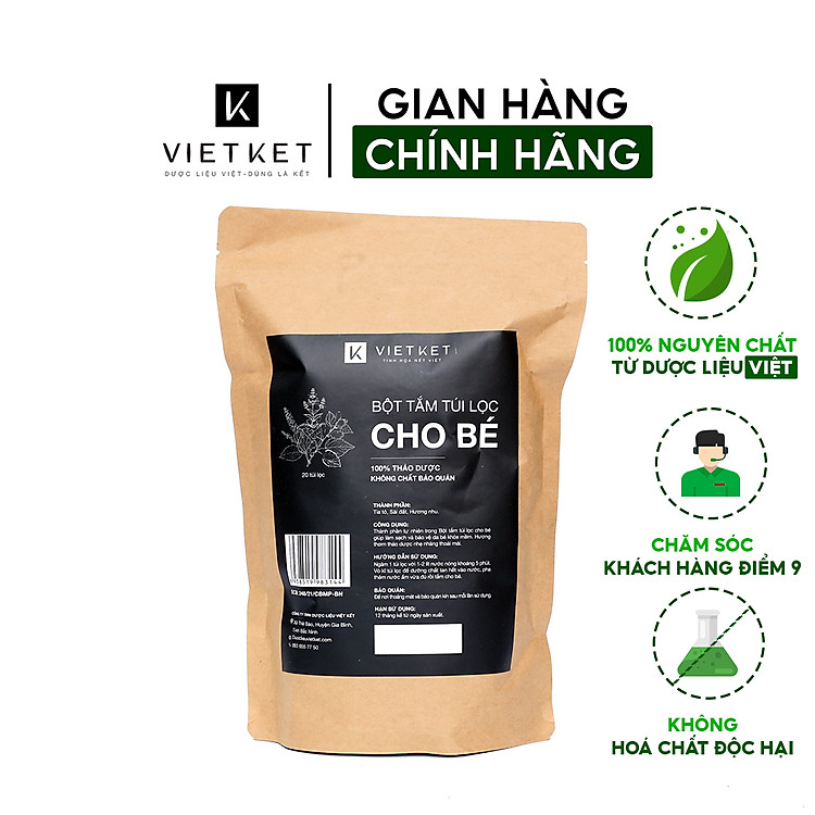 Bột tắm túi lọc cho bé VIETKET Chính hãng Tiết kiệm - Hình ảnh 2