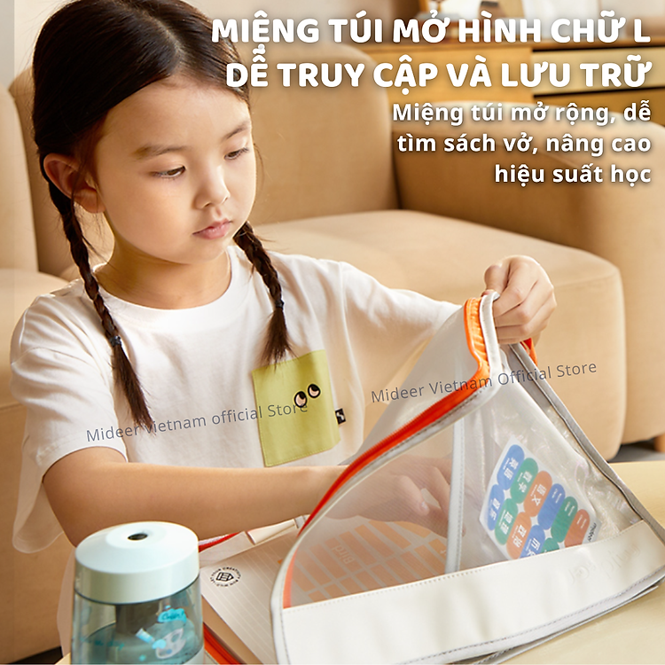 Túi lưới đựng tài liệu nhiều ngăn A4 Mideer - Màu xanh lá - Ảnh 5