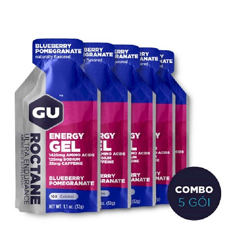Gel năng lượng GU Roctane Energy Vị Lựu Việt Quất - combo 5 gói