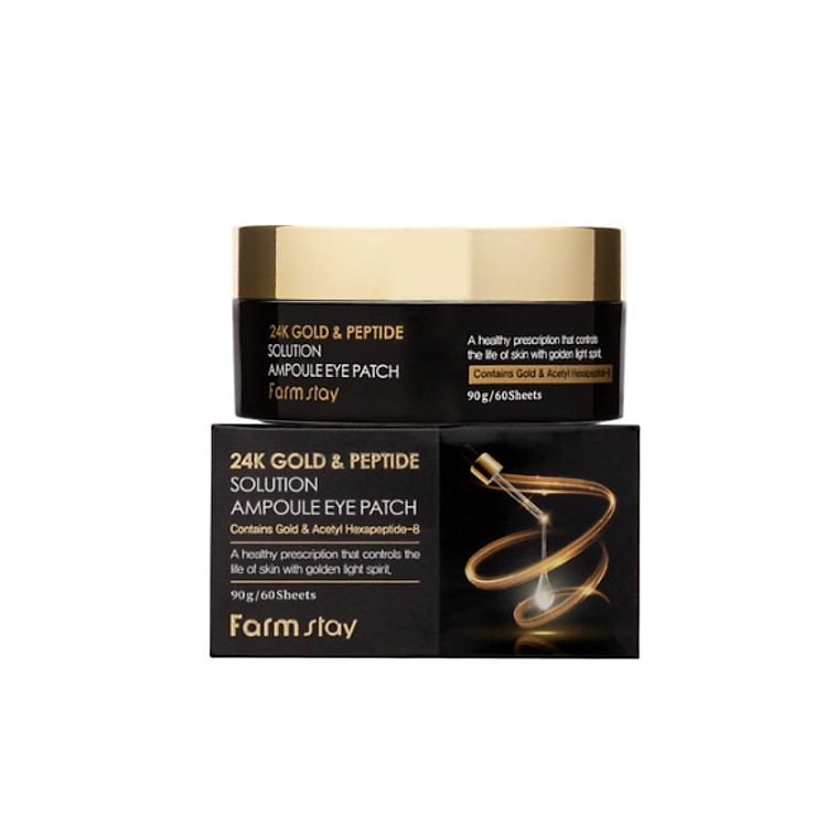 Mặt nạ mắt vàng 24k & Peptide Farmstay 24k Gold & Peptide Solution Ampoule Eye Patch