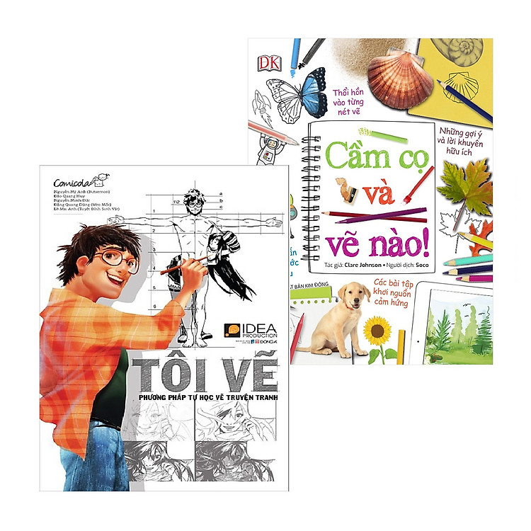 Combo Tôi Vẽ - Phương Pháp Tự Học Vẽ Truyện Tranh Và Cầm Cọ Và Vẽ Nào!