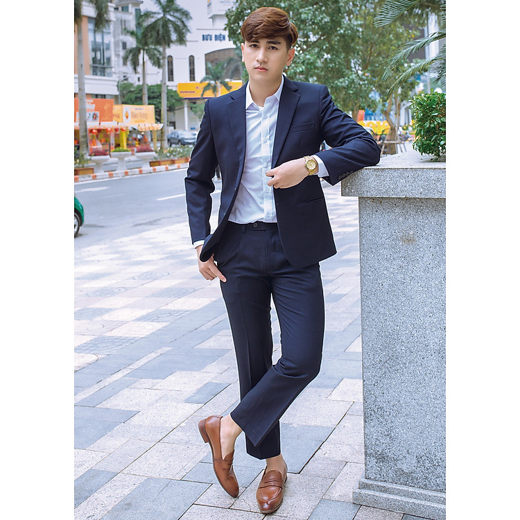 Bộ Vest Nam ZAKADO (ZVE519) Xanh Đen 2, thiết kế dáng Classic thoải mái, lịch lãm
