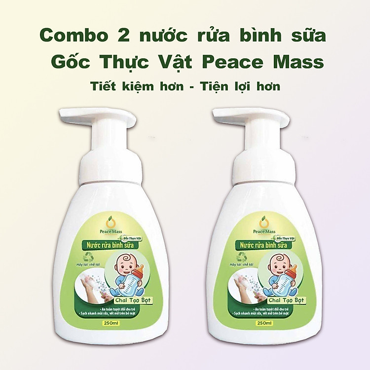 Mua Combo 2 Nước Rửa Bình Sữa Peace Mass Chính hãng Giá rẻ - Hình ảnh 2