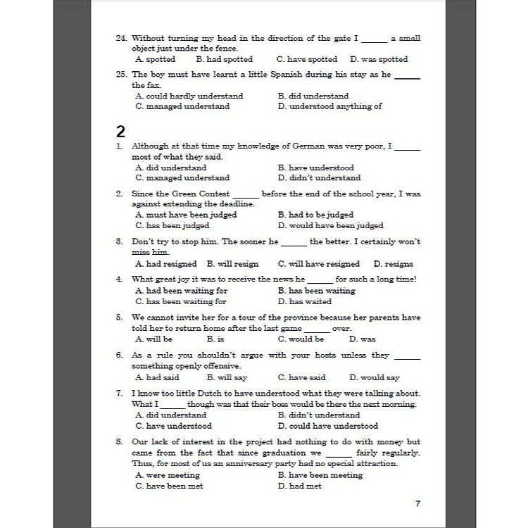 Câu hỏi trắc nghiệm chuyên đề ngữ pháp Tiếng Anh - Ảnh 4