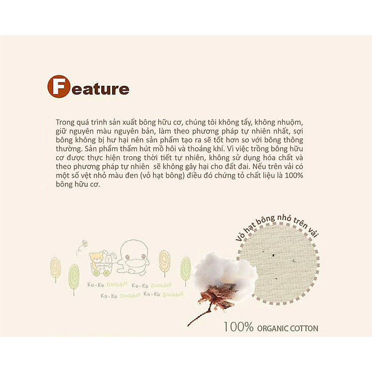 Mua Yếm Ăn Dặm Vải Organic KUKU Chính hãng Giá rẻ - Hình ảnh 2