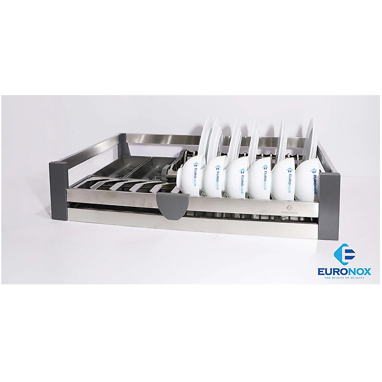 Giá bát đĩa inox đáy đặc âm tủ Cabinet Stainless Steel Pull-out Dish Rack with Solid Base