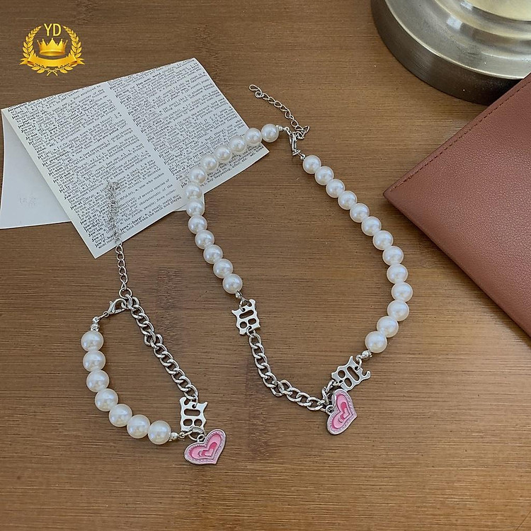 Vòng cổ/Vòng Tay Đính Ngọc Trai Dễ Thương Cho Nữ y2k