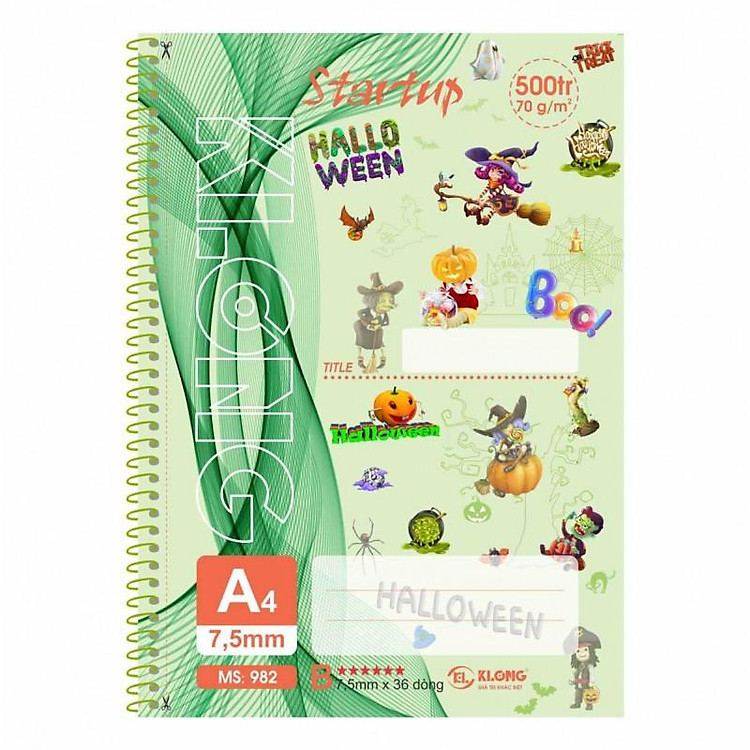 Sổ Kẻ Ngang Lò Xo Đơn Xé Startup KLONG A4 (500 trang) - Ảnh 2