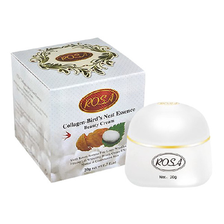 Kem ROSA Collagen Huyết Yến - COLLAGEN BIRD'S NEST BEAUTY CREAM 20g - Làm Trắng - Giảm Thâm Nám - Chống Lão Hoá