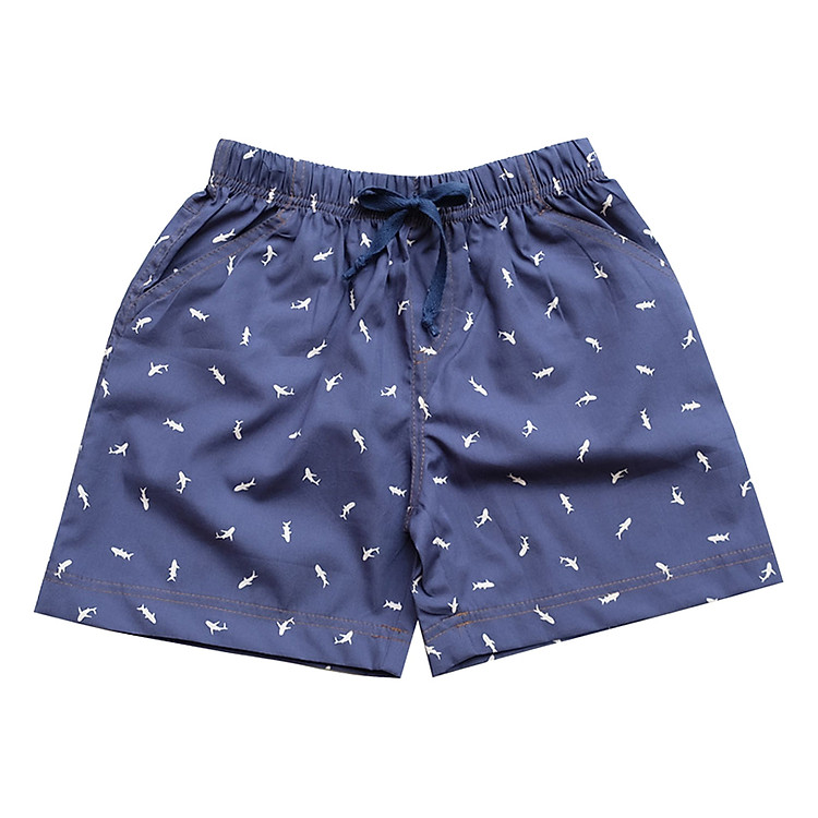 Quần Short Bé Trai Xanh In Cá Trắng Nhỏ Cuckeo Kids T61830