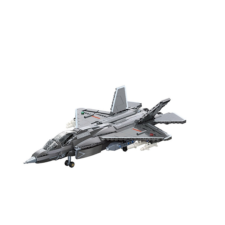 Bộ xếp hình Mô hình máy bay tàng hình J-35 Stealth Carrier-based Aircraft 23019 - QMAN