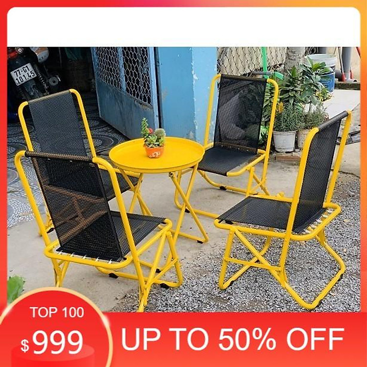 ComBo 4Ghế 1 Bàn cafe sắt sơn tĩnh điện nhiều shop chọn màu- giá rẻ nhất sài gòn