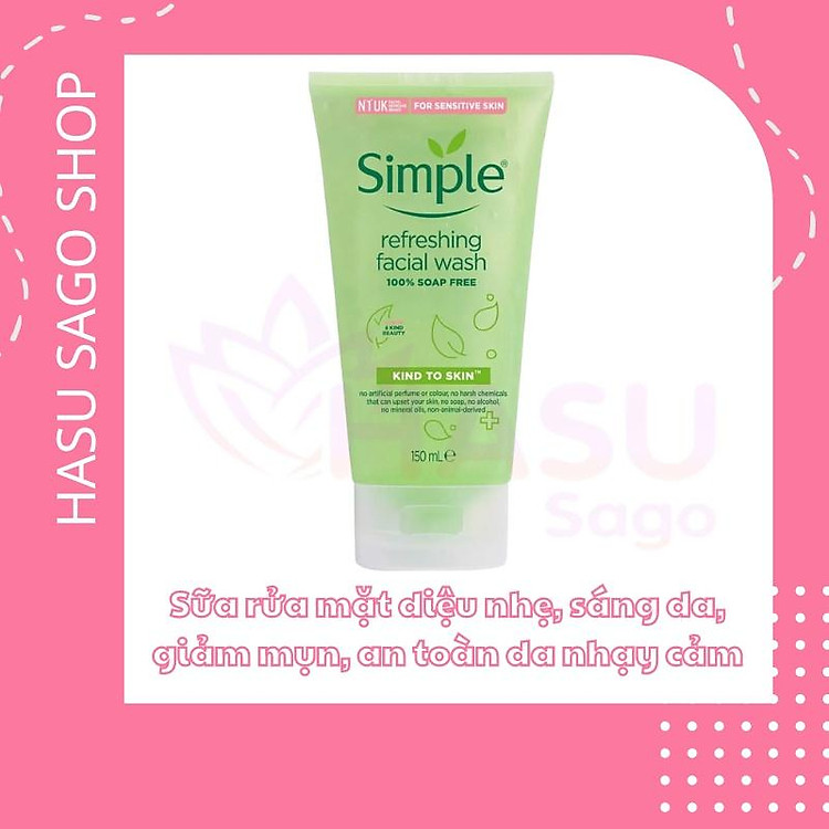 Sữa Rửa Mặt Dạng Gel Simple Dành Cho Da Nhạy Cảm 150ml