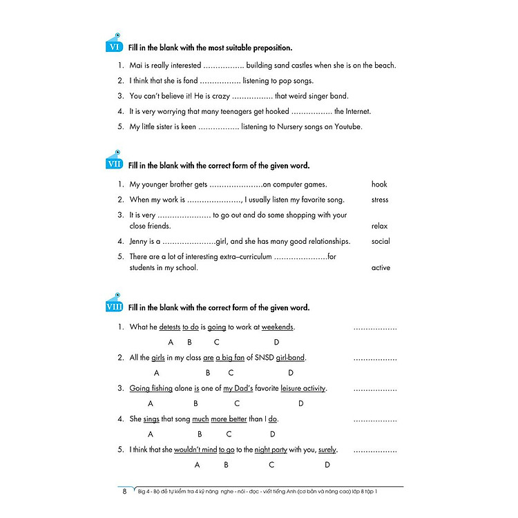 Big 4 Bộ Đề Tự Kiểm Tra 4 Kỹ Năng Nghe - Nói - Đọc - Viết (Tập 1) - Ảnh 6