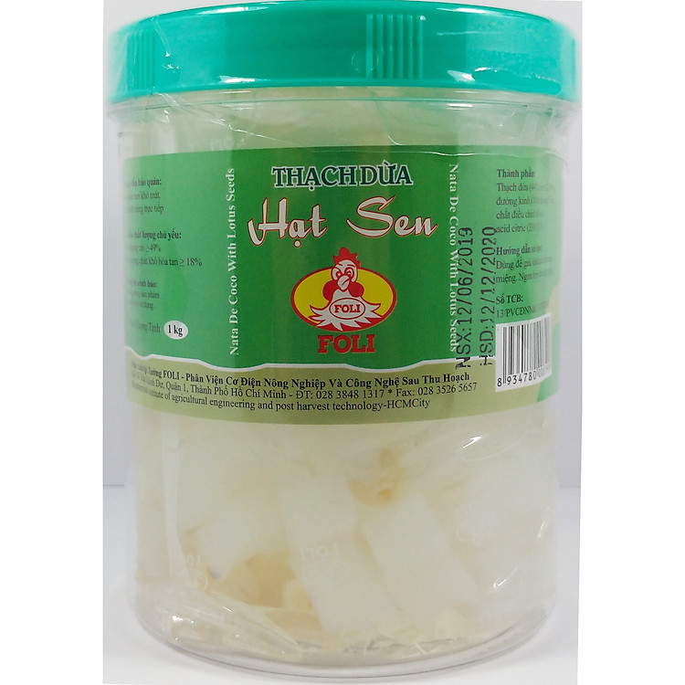 Thạch dừa hạt sen hũ