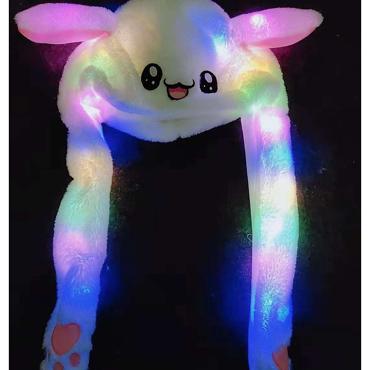 Nón tai thỏ giật cử động 2 tai đèn led