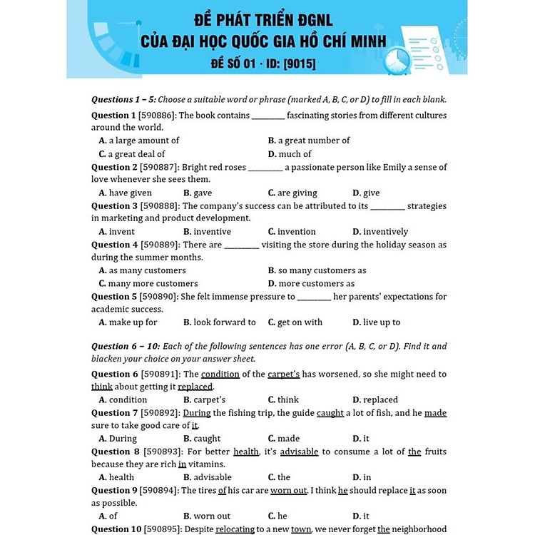 Bộ đề đánh giá năng lực Tiếng Anh ôn thi ĐGNL 2025 - Ảnh 6