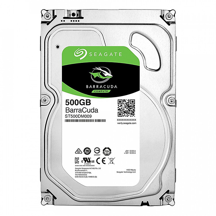 Ổ Cứng HDD Seagate BarraCuda 500GB/64MB/3.5 - ST500DM009 - Hàng chính hãng
