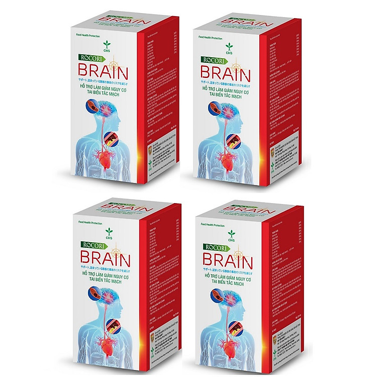 Thực phẩm bảo vệ sức khỏe Liệu trình Tan cục Máu đông Rocori Brain giúp Hồi phục nhanh sau Đột Quỵ và Ngăn ngừa tái phát 4 hộp (1 tháng)