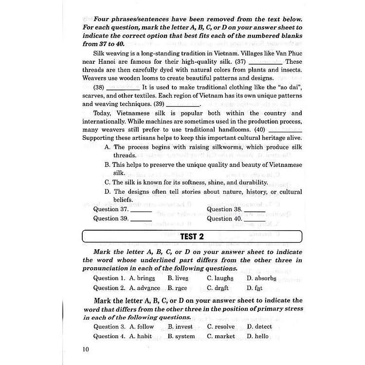 Bộ Đề Luyện Thi Vào Lớp 10 Môn Tiếng Anh Cấu Trúc 2025 - Ảnh 7